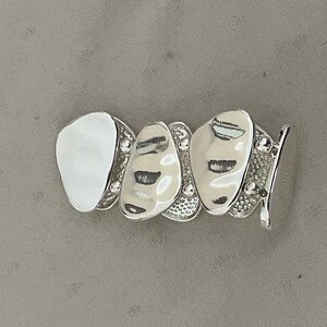 Modern Silver-Tone Abstract Statement Bracelet